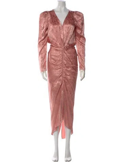 Pre-owned Ronny Kobo Silk Midi Length Dress In Pink