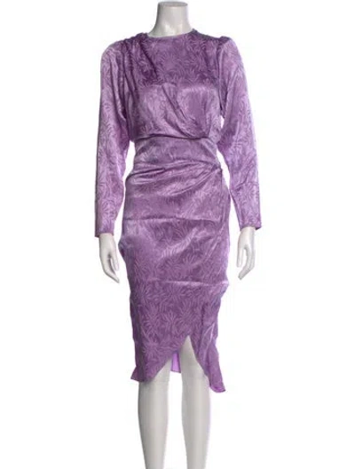 Pre-owned Ronny Kobo Silk Midi Length Dress In Purple