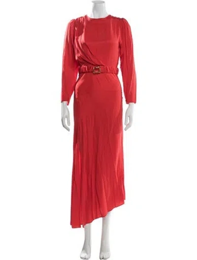 Pre-owned Ronny Kobo Silk Midi Length Dress In Red