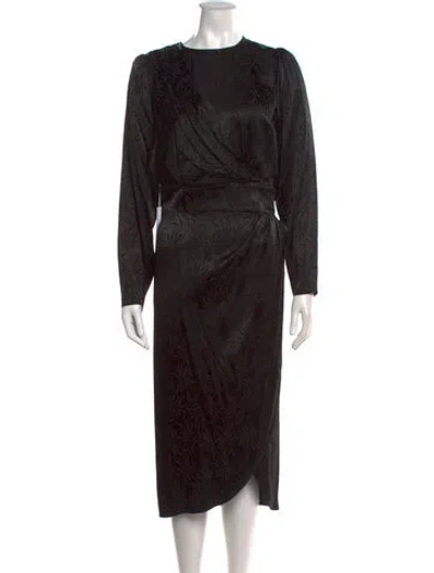 Pre-owned Ronny Kobo Silk Midi Length Dress W/ Tags In Black