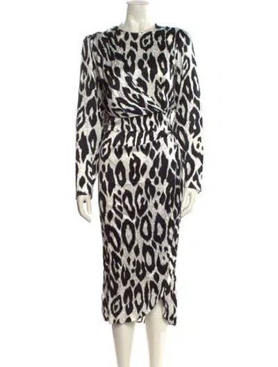 Pre-owned Ronny Kobo Silk Midi Length Dress In White