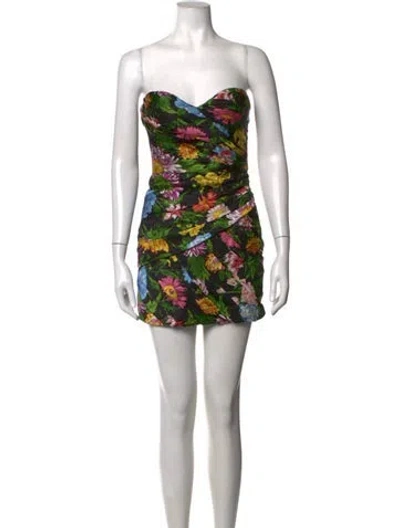 Pre-owned Ronny Kobo Silk Mini Dress In Black