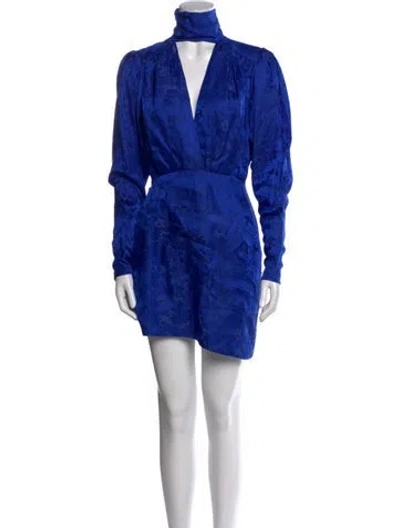 Pre-owned Ronny Kobo Silk Mini Dress In Blue