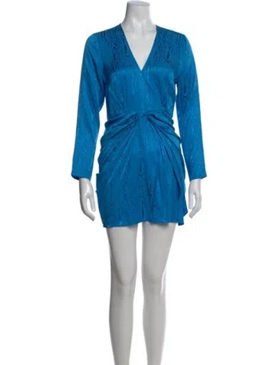 Pre-owned Ronny Kobo Silk Mini Dress In Blue