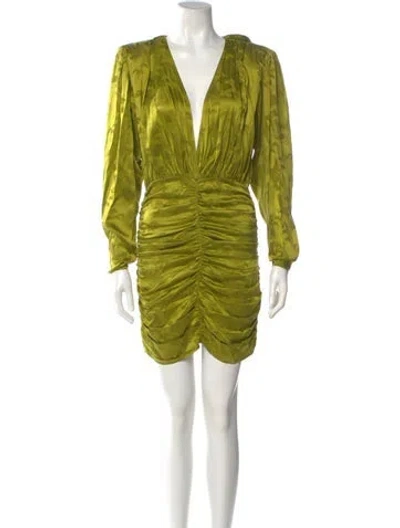 Pre-owned Ronny Kobo Silk Mini Dress In Green