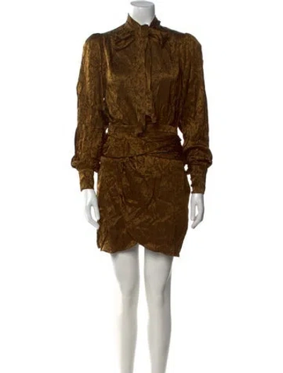 Pre-owned Ronny Kobo Silk Mini Dress In Green