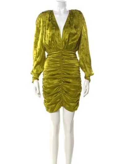 Pre-owned Ronny Kobo Silk Mini Dress In Green