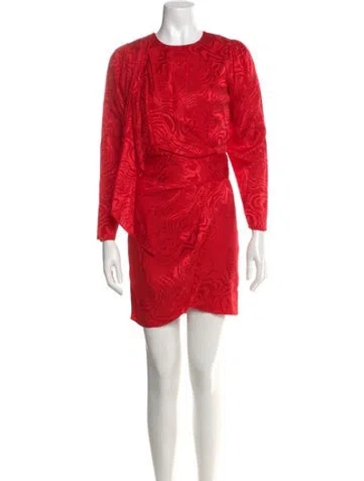 Pre-owned Ronny Kobo Silk Mini Dress In Red