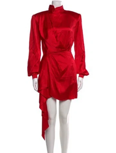 Pre-owned Ronny Kobo Silk Mini Dress In Red
