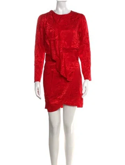 Pre-owned Ronny Kobo Silk Mini Dress In Red