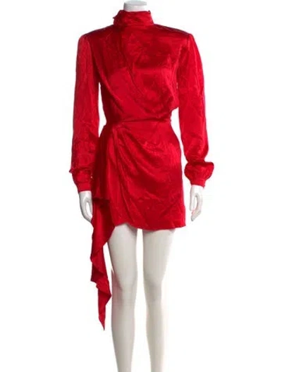 Pre-owned Ronny Kobo Silk Mini Dress In Red