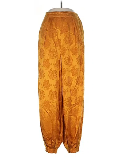 Pre-owned Ronny Kobo Silk Pants In Yellow