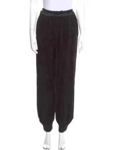 Pre-owned Ronny Kobo Silk Straight Leg Pants In Black