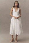 Ronny Kobo Sirinda Sleeveless V-neck Drop-waist Jersey Maxi Dress In White