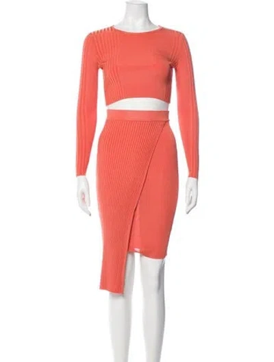 Pre-owned Ronny Kobo Skirt Set In Orange