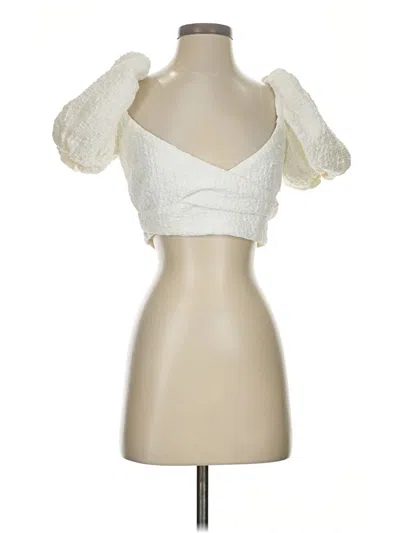 Pre-owned Ronny Kobo Sleeveless Top Ivory Sweetheart Neckline Tops In White