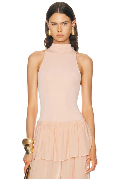 Ronny Kobo Spen Bodysuit In Nude In Pink