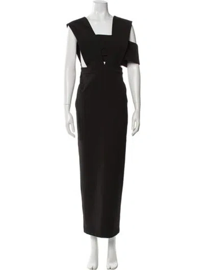 Pre-owned Ronny Kobo Square Neckline Long Dress In Gray