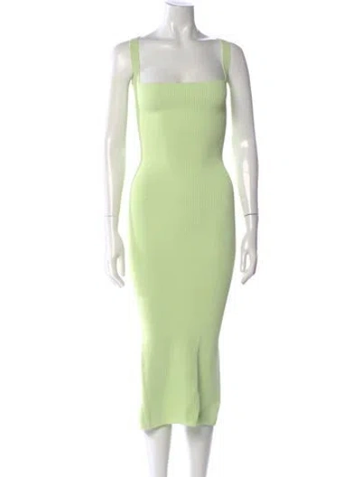 Pre-owned Ronny Kobo Square Neckline Long Dress In Green