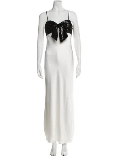 Pre-owned Ronny Kobo Square Neckline Long Dress In White