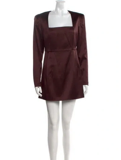 Pre-owned Ronny Kobo Square Neckline Mini Dress In Brown