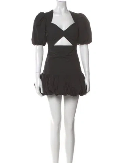 Pre-owned Ronny Kobo Square Neckline Mini Dress In Gray