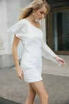 Ronny Kobo Stella One-shoulder Mini Dress In White