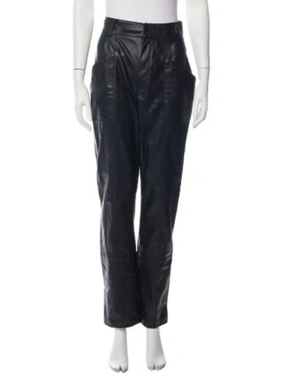 Pre-owned Ronny Kobo Straight Leg Pants In Black