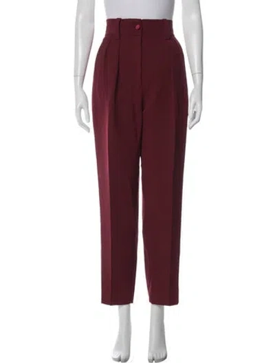 Pre-owned Ronny Kobo Straight Leg Pants In Burgundy