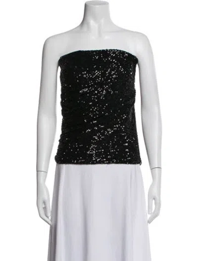 Pre-owned Ronny Kobo Strapless Bodysuit In Black