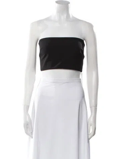 Pre-owned Ronny Kobo Strapless Crop Top In Black