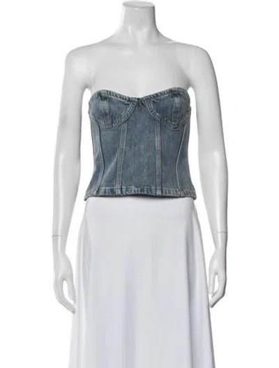 Pre-owned Ronny Kobo Strapless Crop Top In Multi