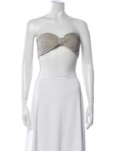 Pre-owned Ronny Kobo Strapless Crop Top In Neutrals