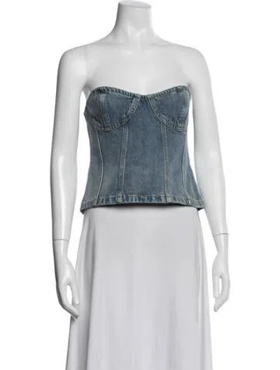 Pre-owned Ronny Kobo Strapless Crop Top W/ Tags In White