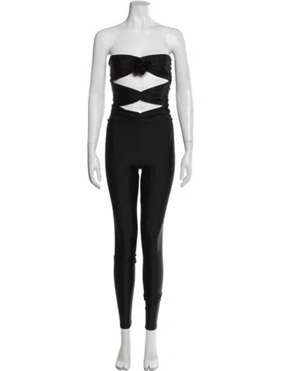 Pre-owned Ronny Kobo Strapless Jumpsuit In Black