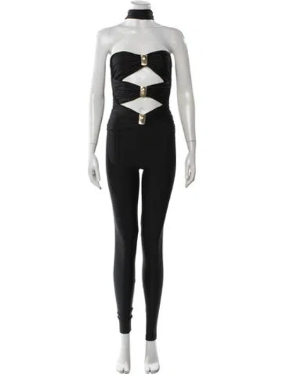 Pre-owned Ronny Kobo Strapless Jumpsuit In Black
