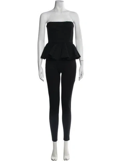 Pre-owned Ronny Kobo Strapless Jumpsuit In Black