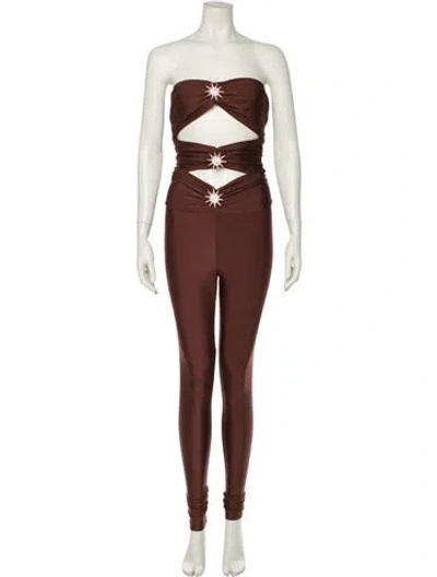 Pre-owned Ronny Kobo Strapless Jumpsuit In Brown