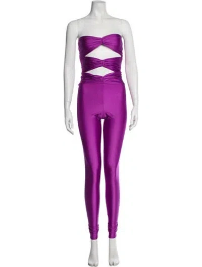 Pre-owned Ronny Kobo Strapless Jumpsuit In Purple