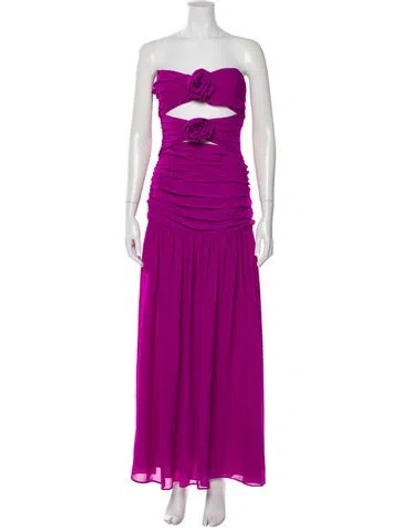 Pre-owned Ronny Kobo Strapless Long Dress In Purple