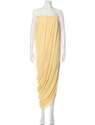 Pre-owned Ronny Kobo Strapless Long Dress W/ Tags In Yellow