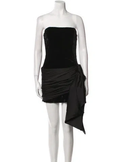 Pre-owned Ronny Kobo Strapless Mini Dress In Black