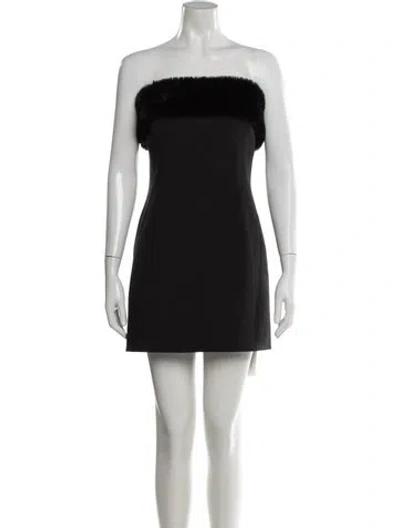 Pre-owned Ronny Kobo Strapless Mini Dress In Black