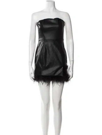 Pre-owned Ronny Kobo Strapless Mini Dress In Black
