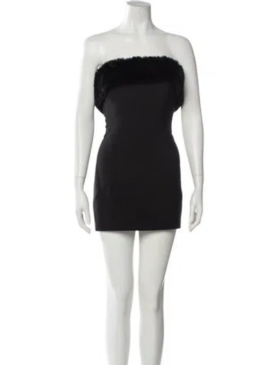 Pre-owned Ronny Kobo Strapless Mini Dress In Black