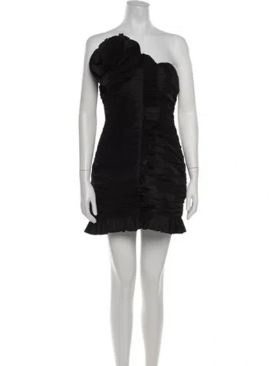Pre-owned Ronny Kobo Strapless Mini Dress In Black