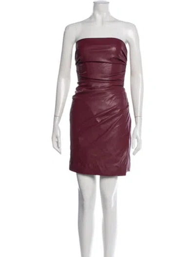 Pre-owned Ronny Kobo Strapless Mini Dress In Burgundy