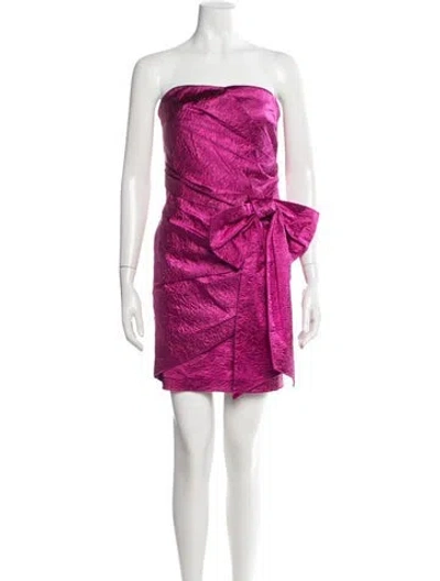 Pre-owned Ronny Kobo Strapless Mini Dress In Pink