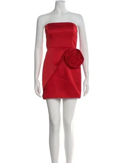 Pre-owned Ronny Kobo Strapless Mini Dress In Red