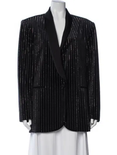 Pre-owned Ronny Kobo Striped Blazer In Black